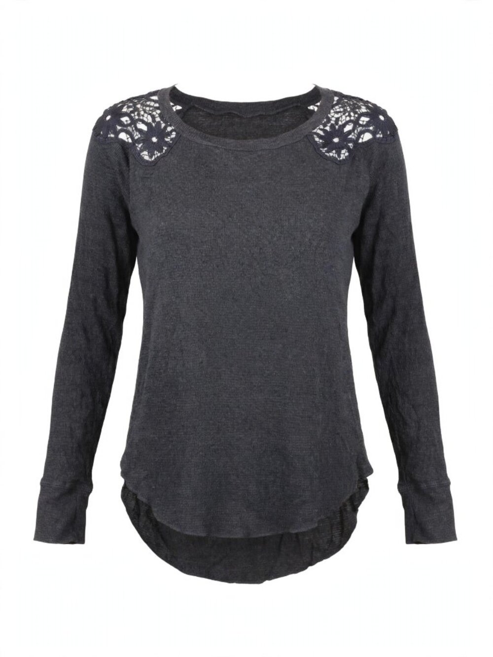 Torrid Charcoal Floral Lace Yoke Top Size 00